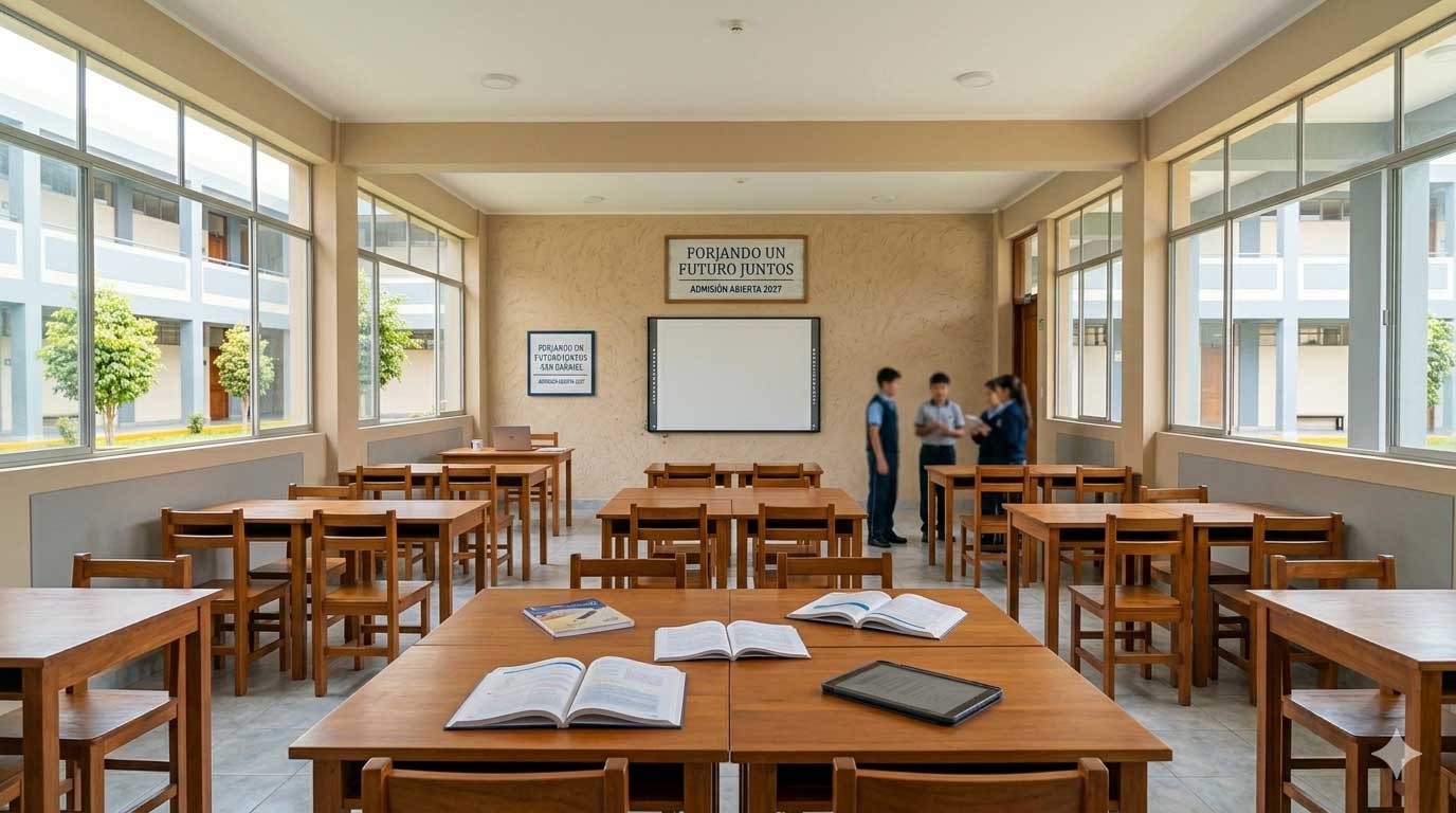 Aulas amplias e iluminadas